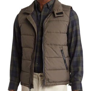SLATE & STONE Quilted Down Fill Vest in Olive